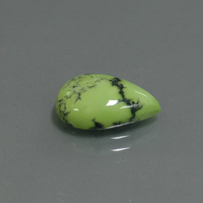 2.60캐럿 천연 옐로우 그린 터키석, 배 모양, 12.4×8.6 mm, 불투명체