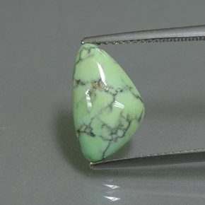 2.71캐럿 천연 옐로우 그린 터키석, 멋진 모양, 13.8×8.4 mm, 불투명체