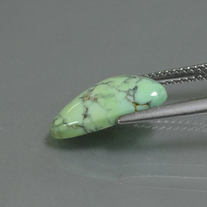 2.71캐럿 천연 옐로우 그린 터키석, 멋진 모양, 13.8×8.4 mm, 불투명체