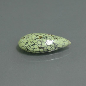1.85캐럿 천연 옐로우 그린 터키석, 배 모양, 14.6×7.3 mm, 불투명체