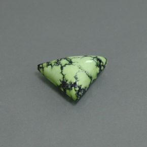 2.48캐럿 천연 옐로우 그린 터키석, 트릴리언, 13.3×10.8 mm, 불투명체