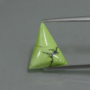 2.81캐럿 천연 옐로우 그린 터키석, 트릴리언, 14.3×12.2 mm, 불투명체