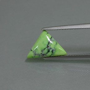 1.54캐럿 천연 옐로우 그린 터키석, 트릴리언, 12.9×8.5 mm, 불투명체