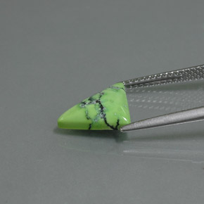 1.54캐럿 천연 옐로우 그린 터키석, 트릴리언, 12.9×8.5 mm, 불투명체