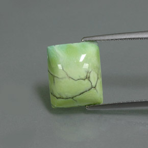 4.75캐럿 천연 옐로우 그린 터키석, 바게트, 12.4×10.2 mm, 불투명체