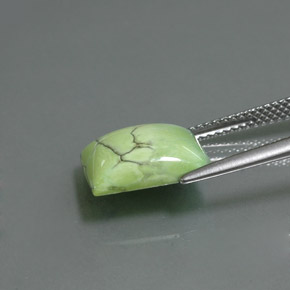 4.75캐럿 천연 옐로우 그린 터키석, 바게트, 12.4×10.2 mm, 불투명체