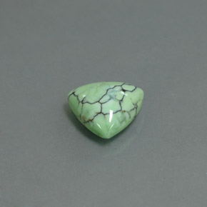 2.47캐럿 천연 옐로우 그린 터키석, 트릴리언, 10.3×10 mm, 불투명체
