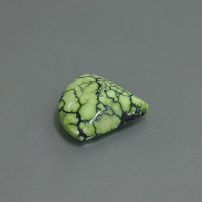 2.93캐럿 천연 옐로우 그린 터키석, 멋진 모양, 13.4×12.4 mm, 불투명체
