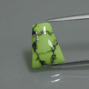 2.62캐럿 천연 옐로우 그린 터키석, 멋진 모양, 11.8×9.3 mm, 불투명체