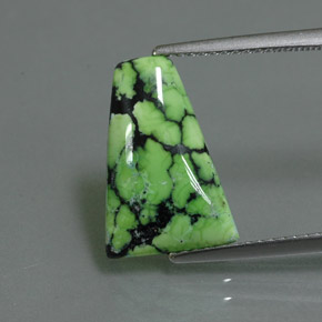 2.84캐럿 천연 옐로우 그린 터키석, 멋진 모양, 14.9×10.1 mm, 불투명체