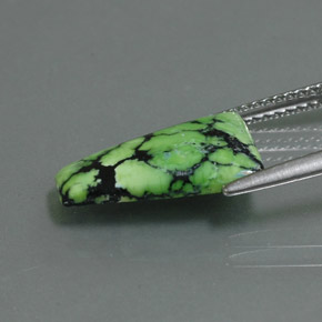 2.84캐럿 천연 옐로우 그린 터키석, 멋진 모양, 14.9×10.1 mm, 불투명체