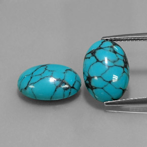 캐럿 천연 블루 터키석 보석, 타원형 컷, 14.1×10.1 mm, 불투명체