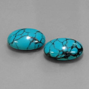 캐럿 천연 블루 터키석 보석, 타원형 컷, 14.1×10.1 mm, 불투명체