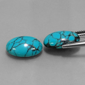 캐럿 천연 블루 터키석 보석, 타원형 컷, 14.1×10.1 mm, 불투명체