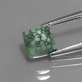 2.29캐럿 천연 그린 터키석, 스퀘어, 7.1×7.1 mm, 불투명체