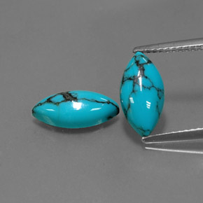 캐럿 천연 블루 터키석 보석, 마퀴즈, 11.9×6 mm, 불투명체