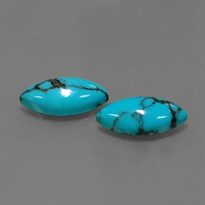 캐럿 천연 블루 터키석 보석, 마퀴즈, 11.9×6 mm, 불투명체