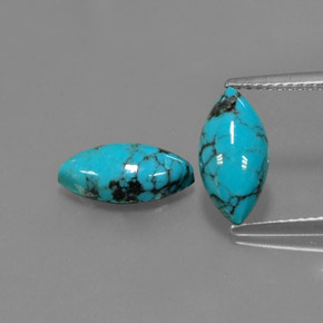 캐럿 천연 블루 터키석 보석, 마퀴즈, 12×6 mm, 불투명체