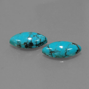 캐럿 천연 블루 터키석 보석, 마퀴즈, 12×6 mm, 불투명체