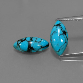 캐럿 천연 블루 터키석 보석, 마퀴즈, 11.9×6 mm, 불투명체