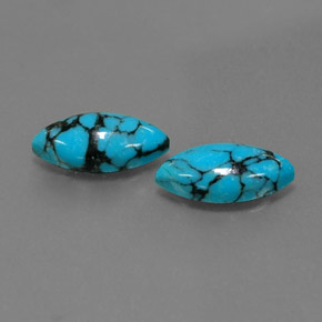 캐럿 천연 블루 터키석 보석, 마퀴즈, 11.9×6 mm, 불투명체