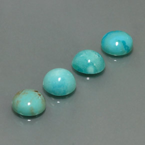캐럿 천연 블루 터키석 보석, 라운드 컷, 8.15 mm, 불투명체
