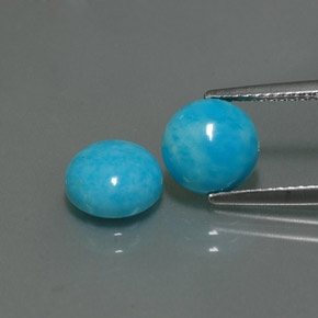 캐럿 천연 블루 터키석 보석, 라운드 컷, 8.13 mm, 불투명체