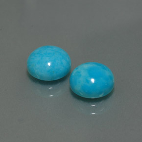 캐럿 천연 블루 터키석 보석, 라운드 컷, 8.13 mm, 불투명체