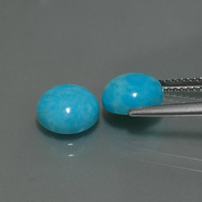 캐럿 천연 블루 터키석 보석, 라운드 컷, 8.13 mm, 불투명체