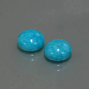 캐럿 천연 블루 터키석 보석, 라운드 컷, 8.19 mm, 불투명체