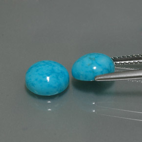 캐럿 천연 블루 터키석 보석, 라운드 컷, 8.19 mm, 불투명체