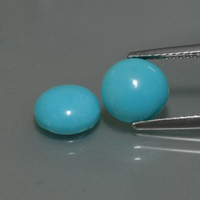 캐럿 천연 블루 터키석 보석, 라운드 컷, 8.08 mm, 불투명체