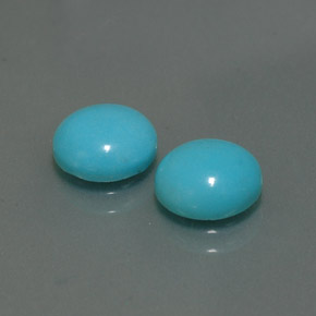 캐럿 천연 블루 터키석 보석, 라운드 컷, 8.08 mm, 불투명체