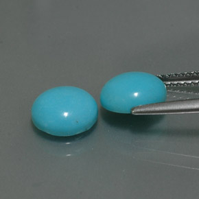 캐럿 천연 블루 터키석 보석, 라운드 컷, 8.08 mm, 불투명체
