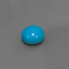 1.57캐럿 천연 블루 터키석, 라운드 컷, 8.08 mm, 불투명체