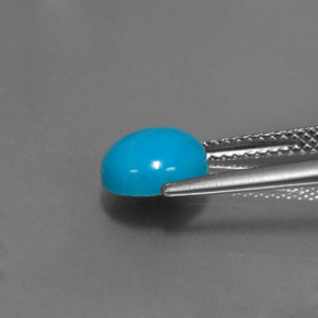 1.57캐럿 천연 블루 터키석, 라운드 컷, 8.08 mm, 불투명체