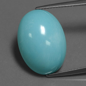 11.14캐럿 천연 블루 터키석, 타원형 컷, 18.3×13.3 mm, 불투명체