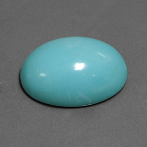 11.14캐럿 천연 블루 터키석, 타원형 컷, 18.3×13.3 mm, 불투명체