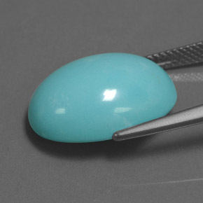 11.14캐럿 천연 블루 터키석, 타원형 컷, 18.3×13.3 mm, 불투명체