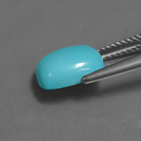 2.55캐럿 천연 블루 터키석, 쿠션 컷, 10.2×8.2 mm, 불투명체