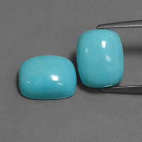 캐럿 천연 블루 터키석 보석, 쿠션 컷, 10.2×8.2 mm, 불투명체