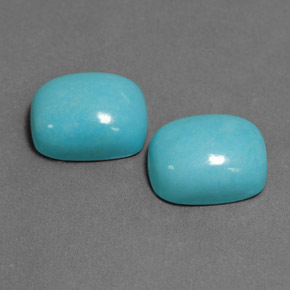 캐럿 천연 블루 터키석 보석, 쿠션 컷, 10.2×8.2 mm, 불투명체
