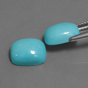 캐럿 천연 블루 터키석 보석, 쿠션 컷, 10.2×8.2 mm, 불투명체