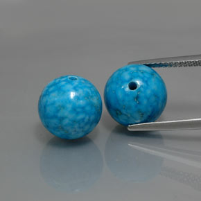 캐럿 천연 블루 터키석 보석, 구형 / 볼, 10.27 mm, 불투명체