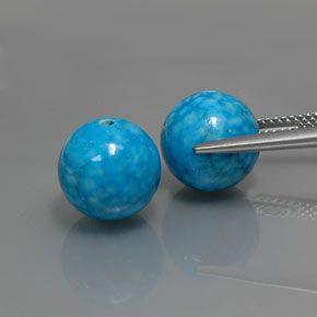 캐럿 천연 블루 터키석 보석, 구형 / 볼, 10.27 mm, 불투명체