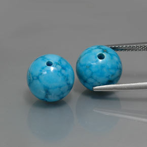 캐럿 천연 블루 터키석 보석, 구형 / 볼, 10.23 mm, 불투명체