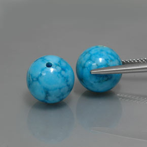 캐럿 천연 블루 터키석 보석, 구형 / 볼, 10.23 mm, 불투명체