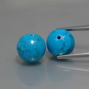 캐럿 천연 블루 터키석 보석, 구형 / 볼, 10.21 mm, 불투명체