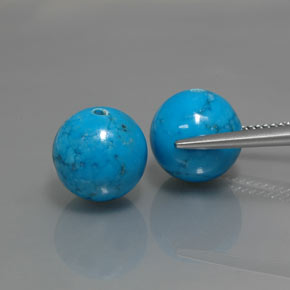 캐럿 천연 블루 터키석 보석, 구형 / 볼, 10.21 mm, 불투명체