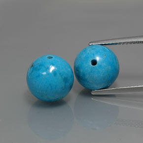 캐럿 천연 블루 터키석 보석, 구형 / 볼, 10.31 mm, 불투명체